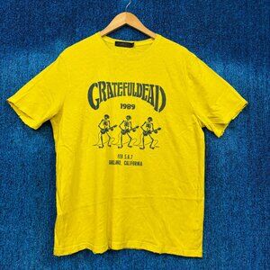 Grateful Dead Oakland 1989 Rock Yellow T-Shirt Size Large